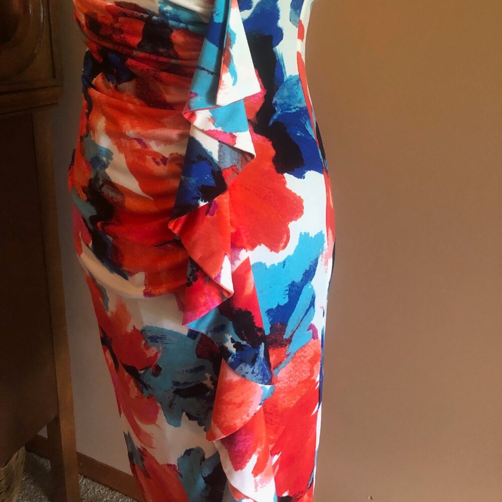 Joseph Ribkoff Floral Rouched Dress - Picture 3 of 7
